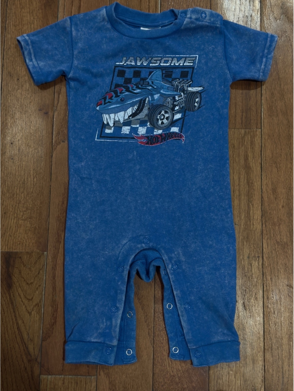 Hot Wheels Jawsome Blue Baby Romper 6-9M